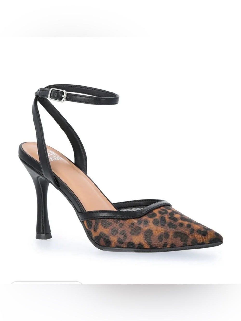 Leopard Print Pointed-Toe Ankle-Strap Heels - Women